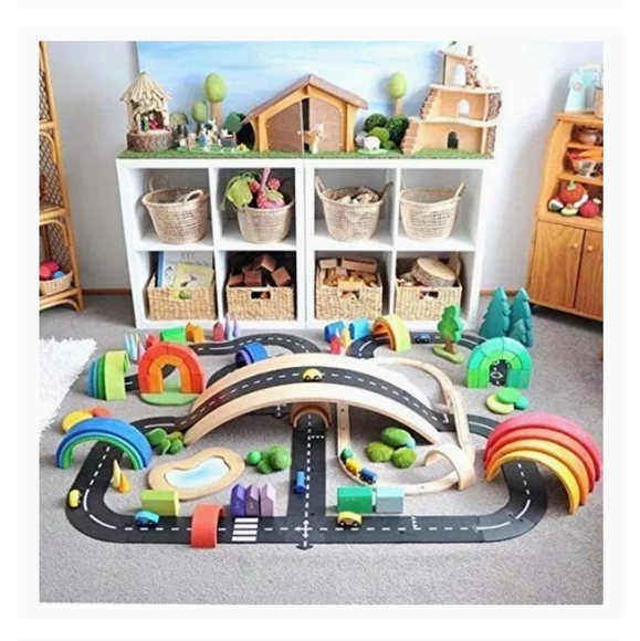 Wooden Rainbow stacking Montessori toy - Picture 10 of 12